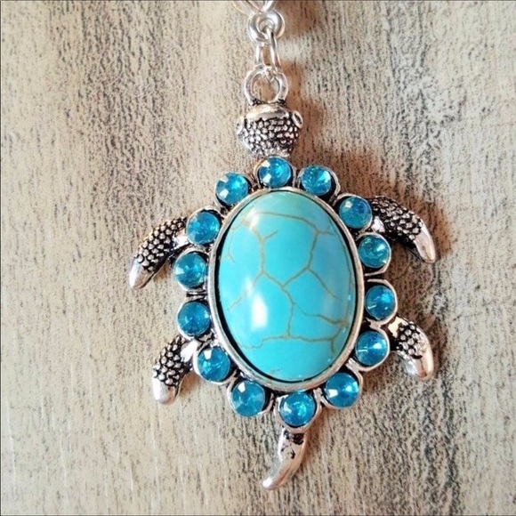 ✌️Coastal Turquoise Rhinestone Turtle KARA B - Picture 3 of 7